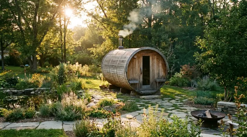 Fitting a Barrel Sauna Into a Small Backyard on a Budget